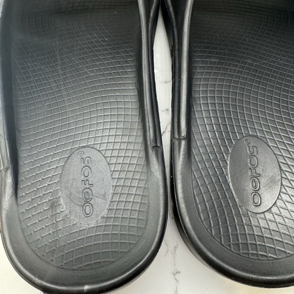 OOFOS Sandals Mens Size 12 Womens 14 Ooahh Black Recovery Comfort Slip On‎ - Picture 6 of 9